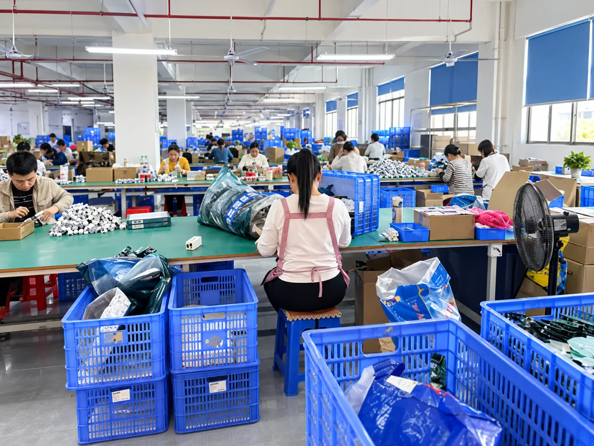 Electronics product assembly and production at the Shinechip factory