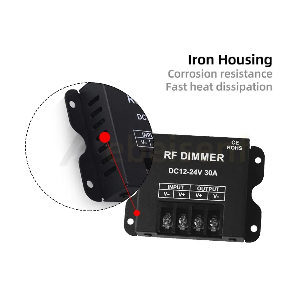 1-Channel 30A Stair Step LED Controller with RF Remote, 12/24V - photo 2
