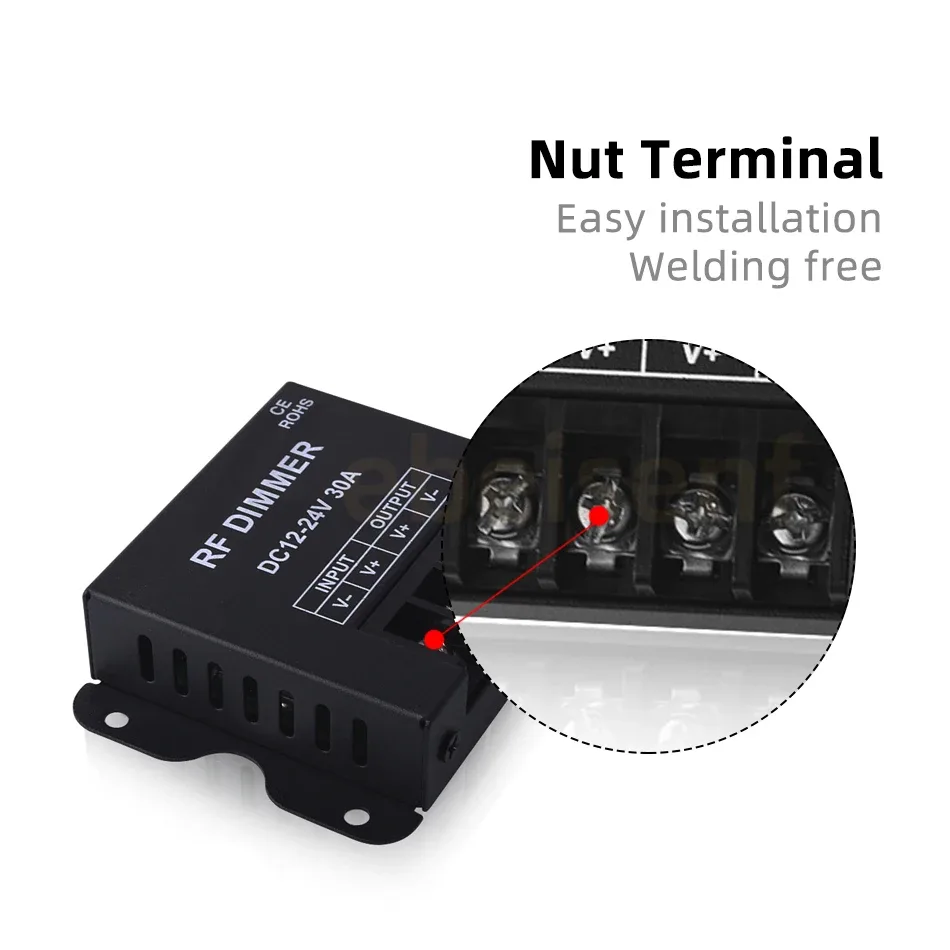 1-Channel 30A Stair Step LED Controller with RF Remote, 12/24V - photo 3