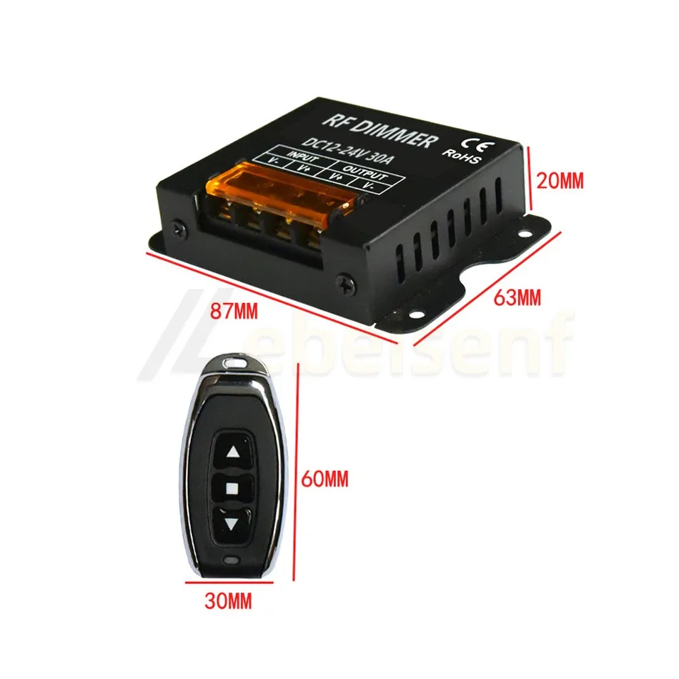 1-Channel 30A Stair Step LED Controller with RF Remote, 12/24V - photo 4