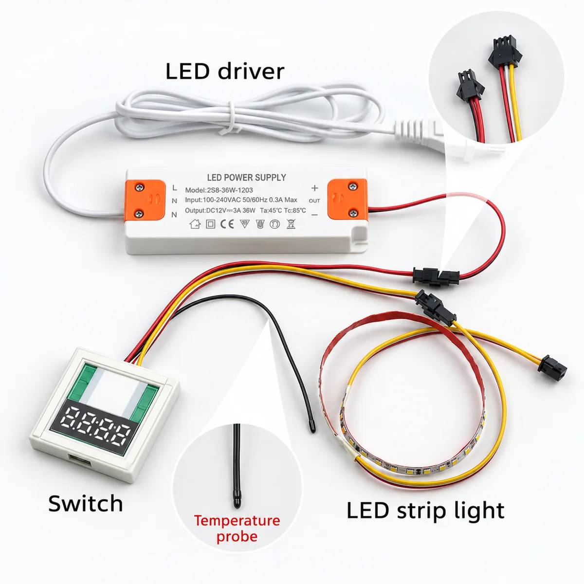 TTB / TTW 8 mm Ultra-Thin Mirror Touch Switch, 12V 60W - photo 4