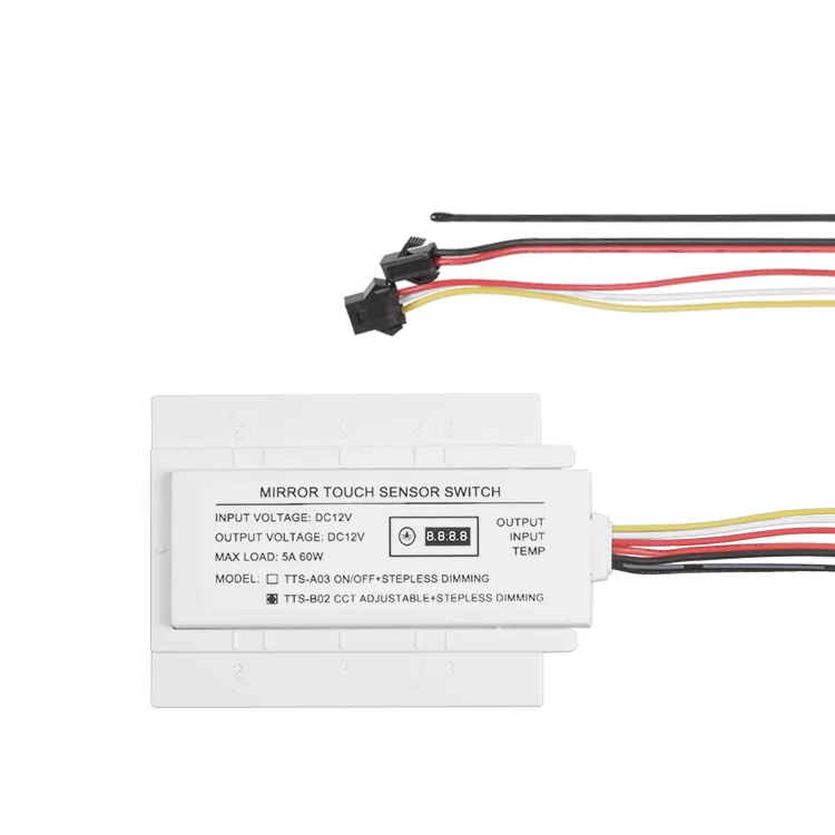 TTS-A03 / TTS-B02 Mirror Touch Dimmer with Clock, 12V 60W - photo 2