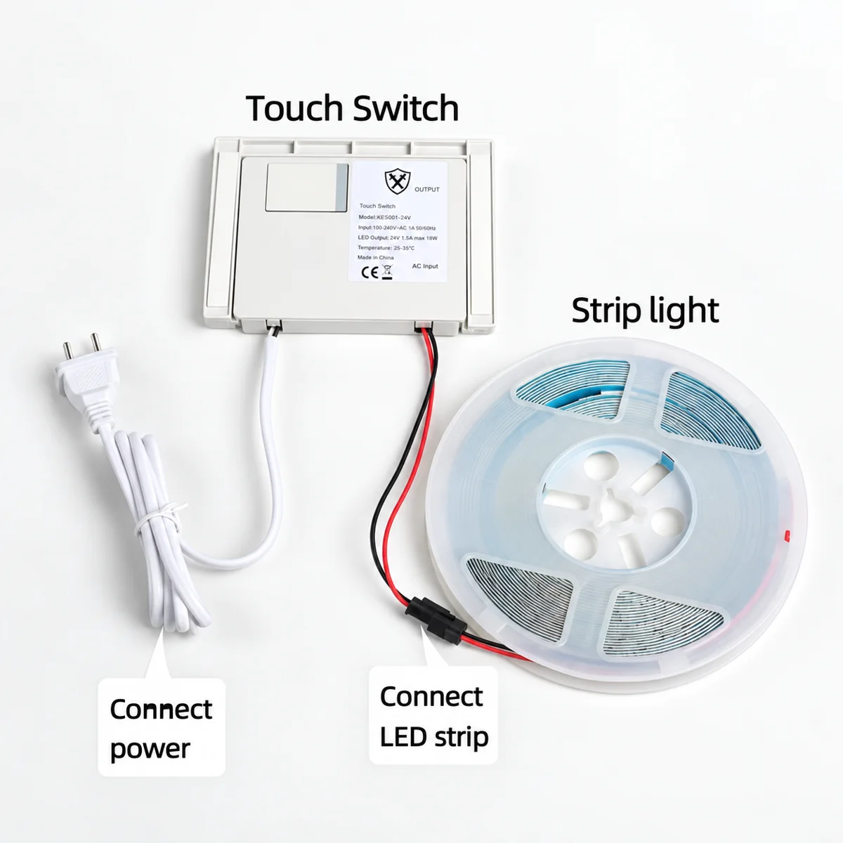 TSP-001D-2412 Mirror Touch Dimmer with Internal Power Supply, 12W - photo 2