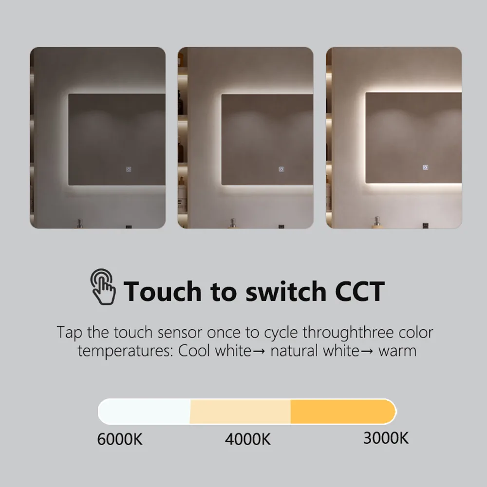 YZKJ-Y1-FC One-Button Mirror Touch Switch with Plug, 12W - photo 3