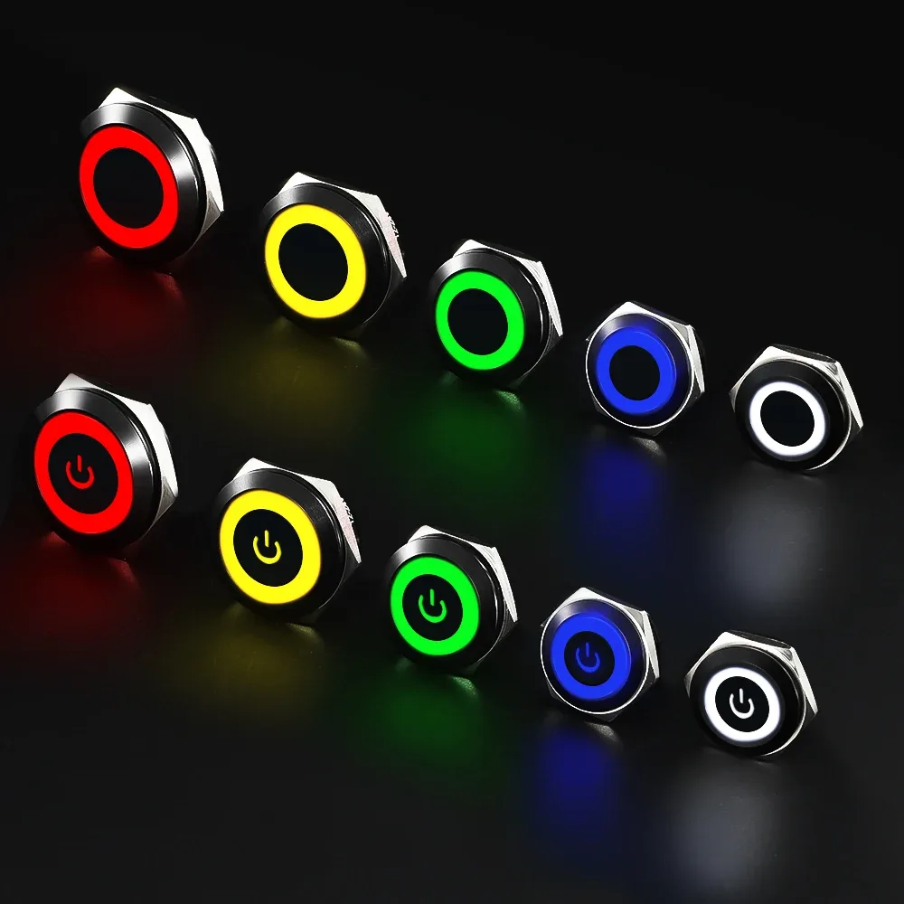 HY-19MM-CD-RGB 19 mm IP67 Metal Push Button, 1NO, Black - photo 3