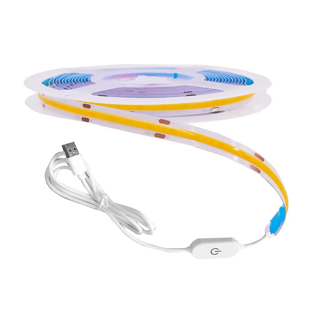 5V USB COB LED Strip with Touch Controller, 1 m, 8 mm - photo 5