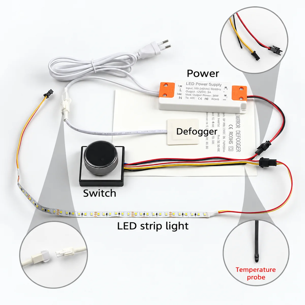 SXN1.3 Mirror Touch Sensor Switch, 12/24V 5A 60W - photo 4