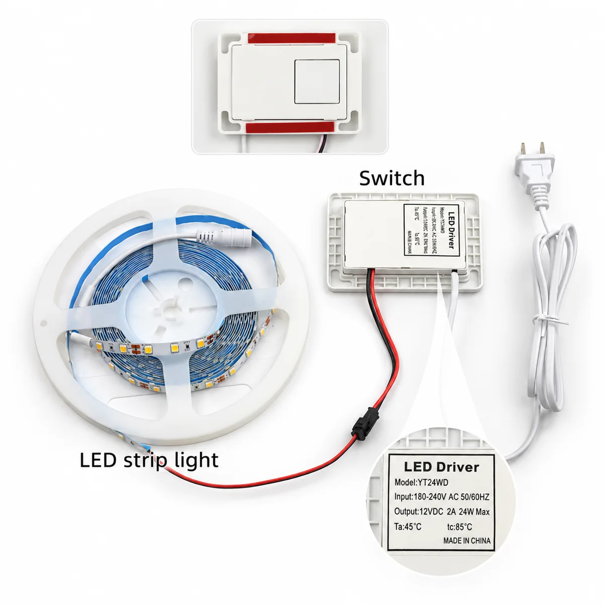 YT24WD CCT Mirror Touch Switch with Power Supply, 24W - photo 4