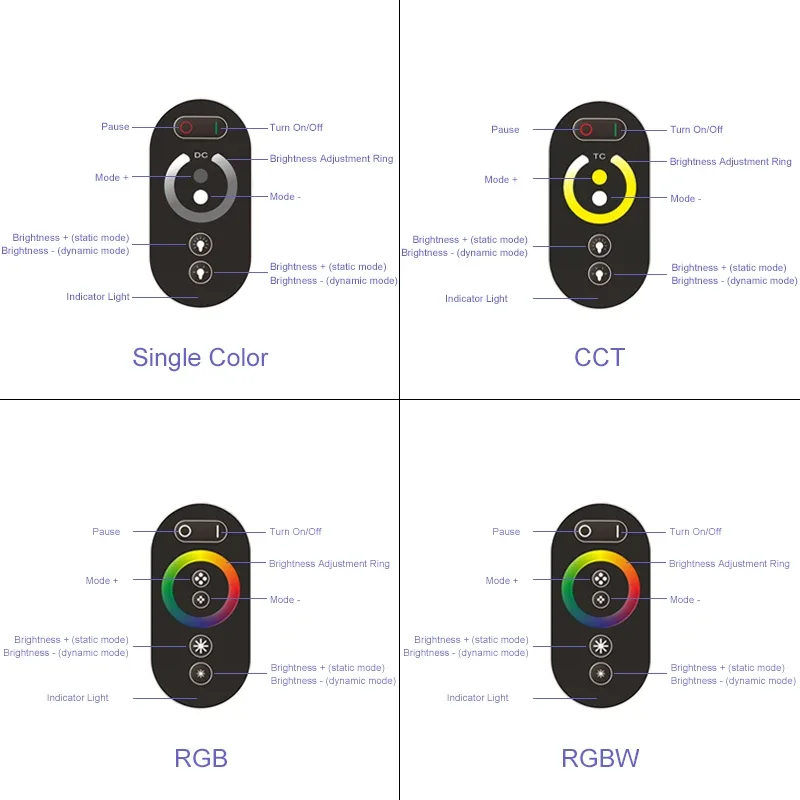 RF433 Wireless Touch Remote Controller for LED Strips, 12/24V - photo 2