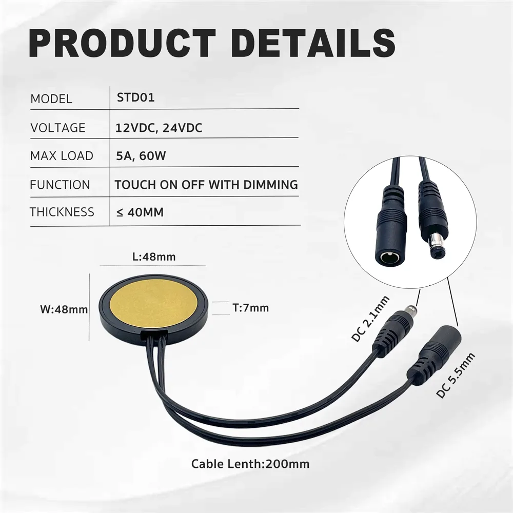 STD01 Hidden Proximity Hand-Wave Dimmer for Cabinets, 12/24V - photo 2
