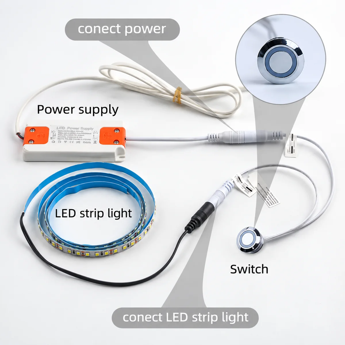 FTM01-A Touch Dimmer Switch for Cabinet LED Strips, 12-24V - photo 4