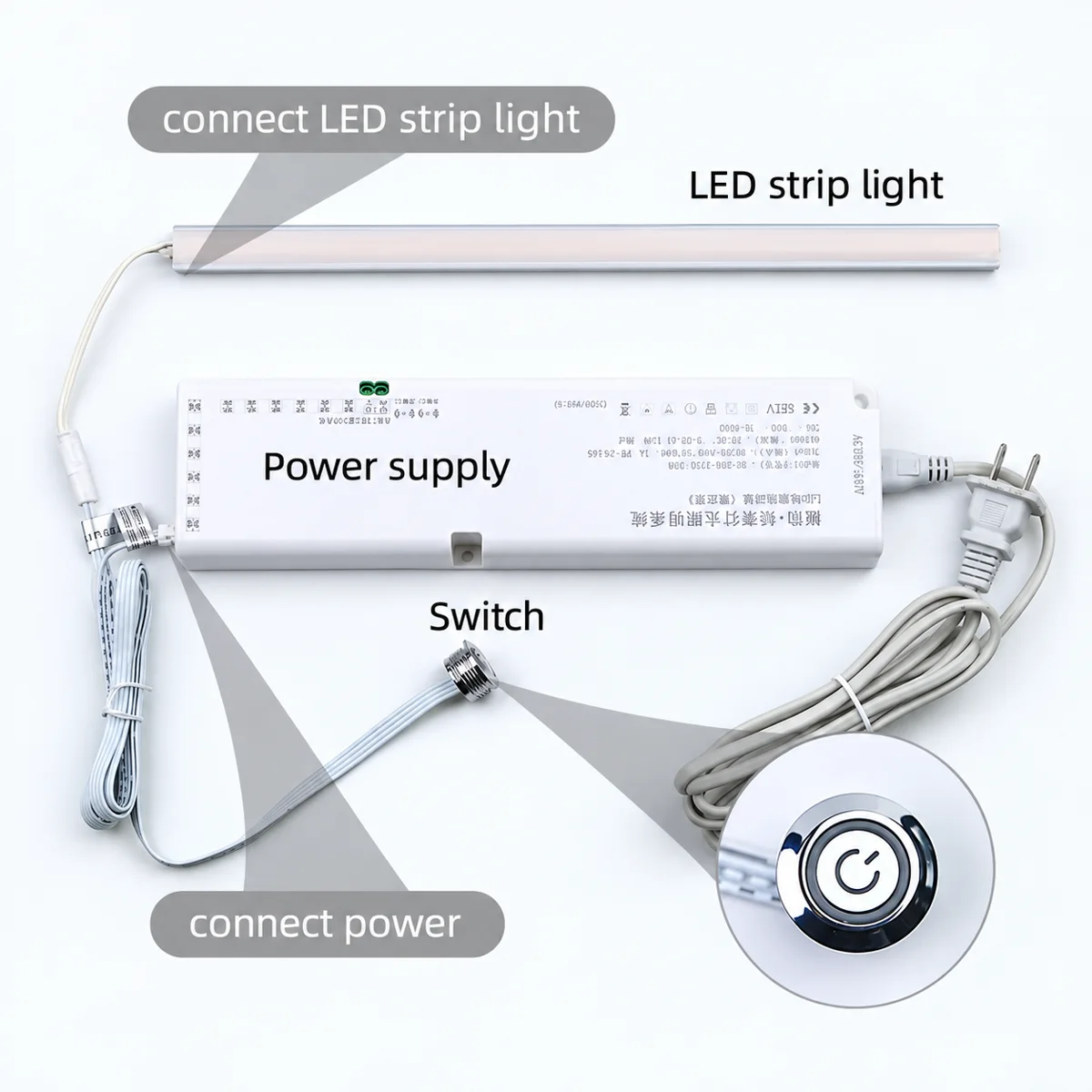 FTM01-B Recessed Touch Dimmer with Fade, 12V 5A 60W - photo 4