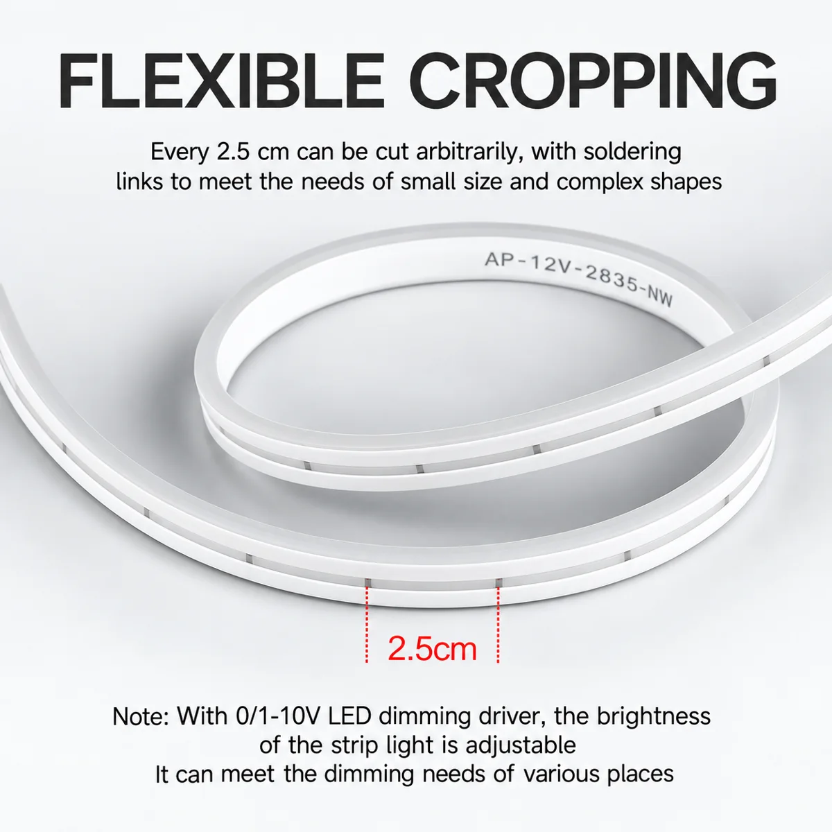 TSP-0612 6 x 12 mm Silicone LED Neon Strip, 12V, IP68 - photo 2