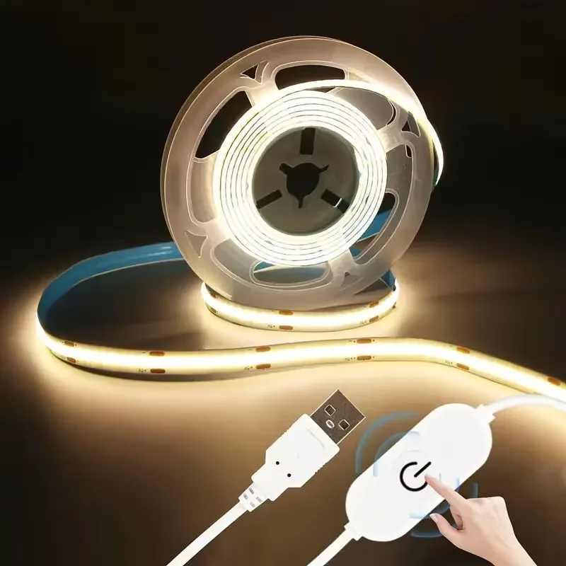 DC5V-320 USB COB LED Strip, 320 LEDs/m, 5-6W/m - photo 1