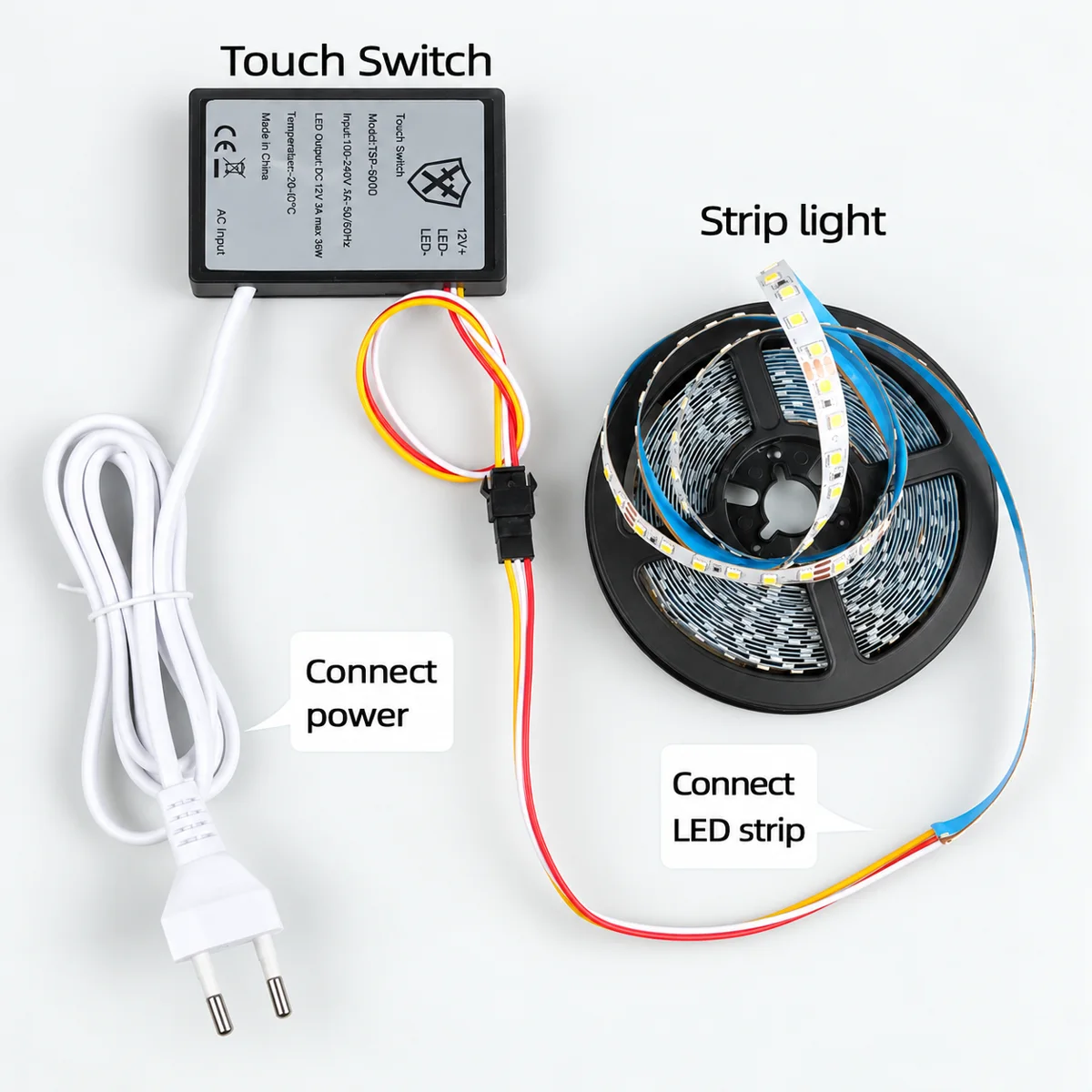 Single-Button Three-Colour Mirror Touch Switch, 12W Driver - photo 3
