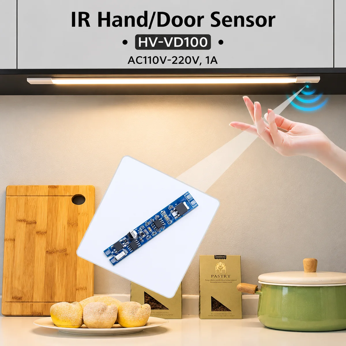 HV-VD100 IR Hand-Wave Switch for 110-220V AC LED Lights - photo 3