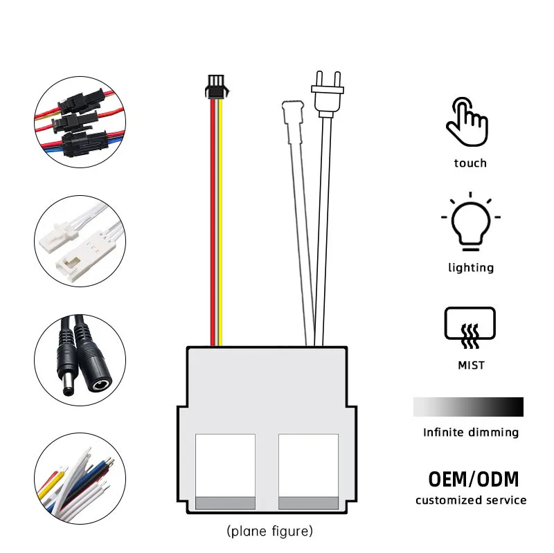 SSY-T-01 Dual-Key Mirror Touch Dimmer, 220V 12W - photo 4