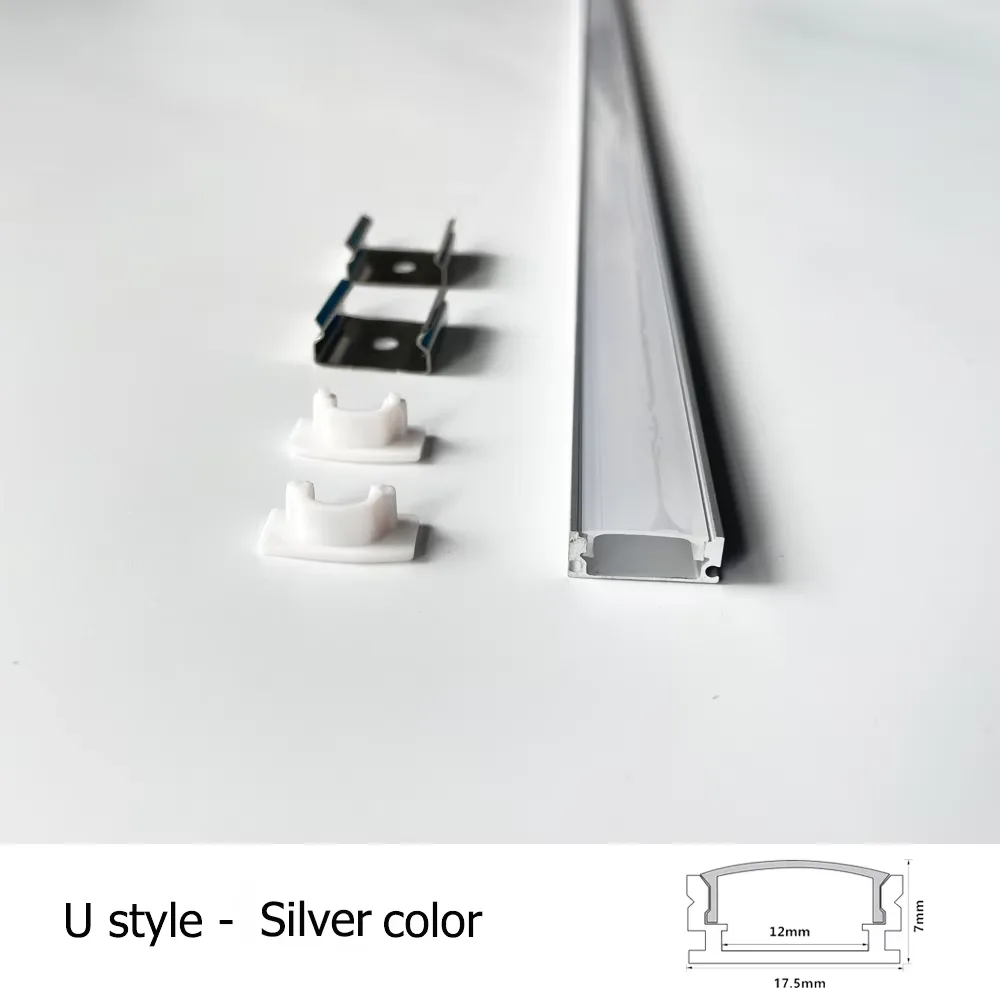 U / V / W LED Aluminium Profile with Milky Lid, Cut to Size - photo 2