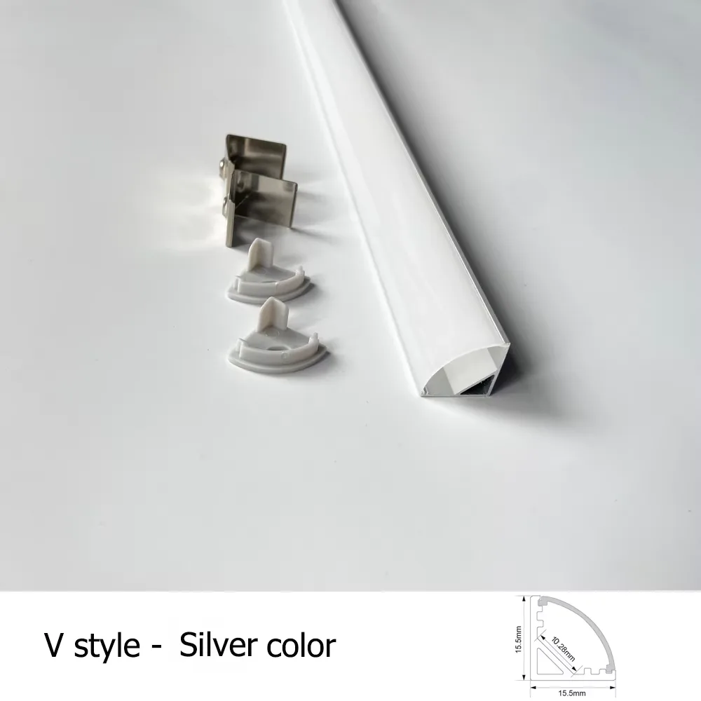 U / V / W LED Aluminium Profile with Milky Lid, Cut to Size - photo 3
