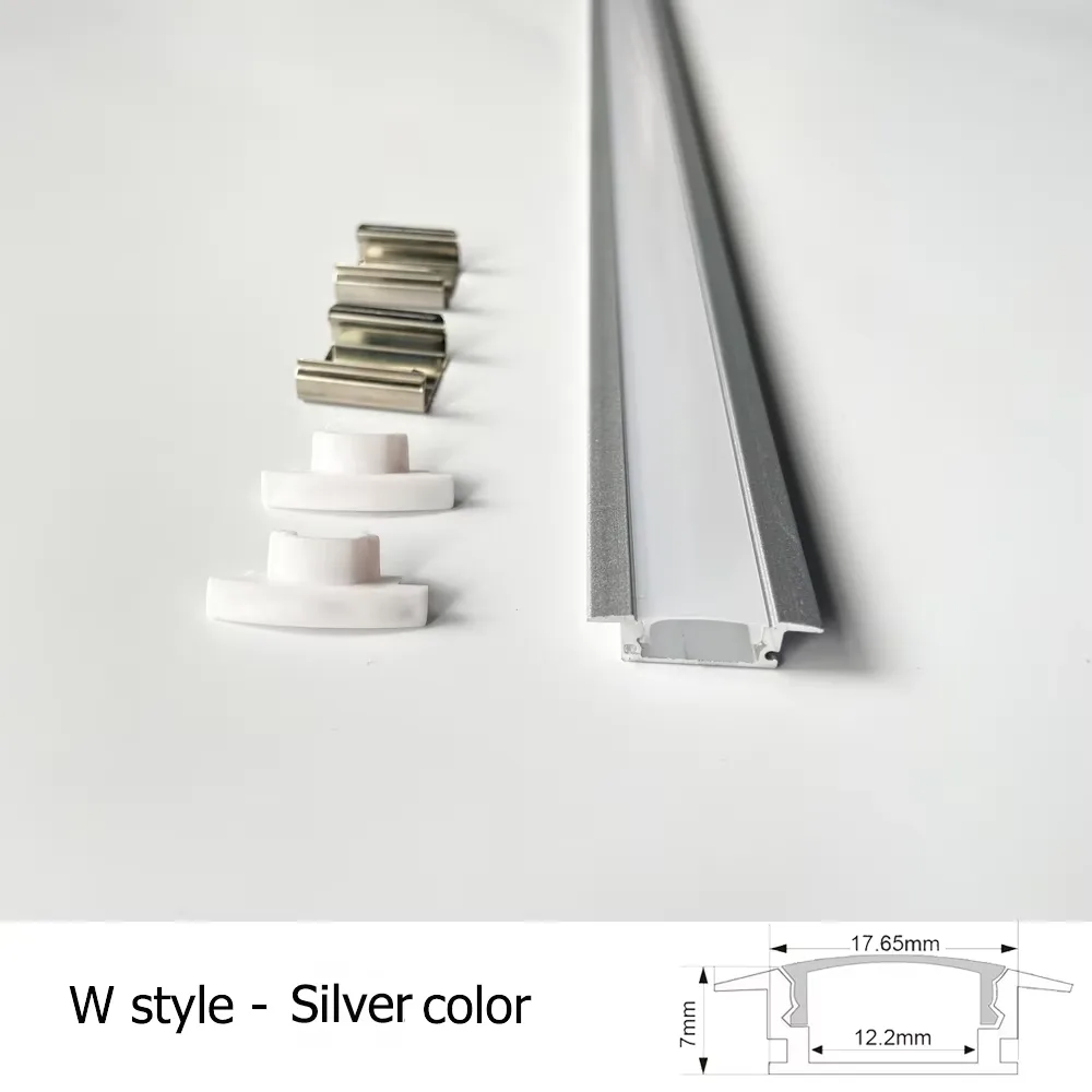 U / V / W LED Aluminium Profile with Milky Lid, Cut to Size - photo 4