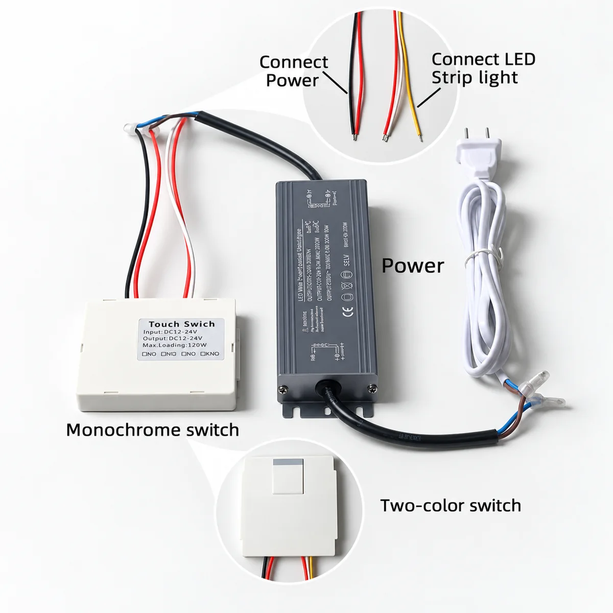 DK03 / DK02 Mirror Touch Dimmer, 12/24V 120W, 1-7 mm Glass - photo 3