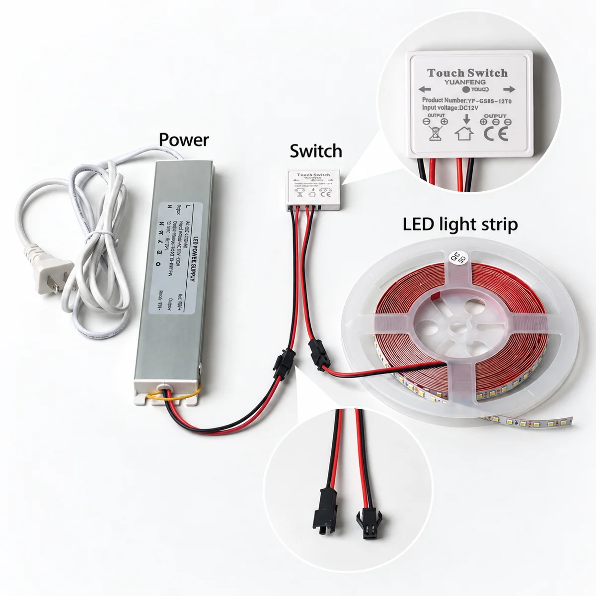 YF-CMSS-12TC Colour-Adjustable Mirror Touch Dimmer, 12/24V 60W - photo 3