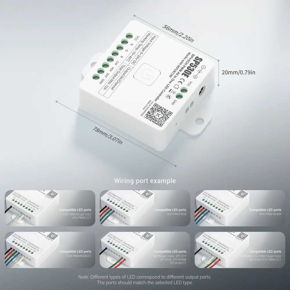 SP530E CCT LED Strip Controller with Remote, 5-24V 6A - photo 1