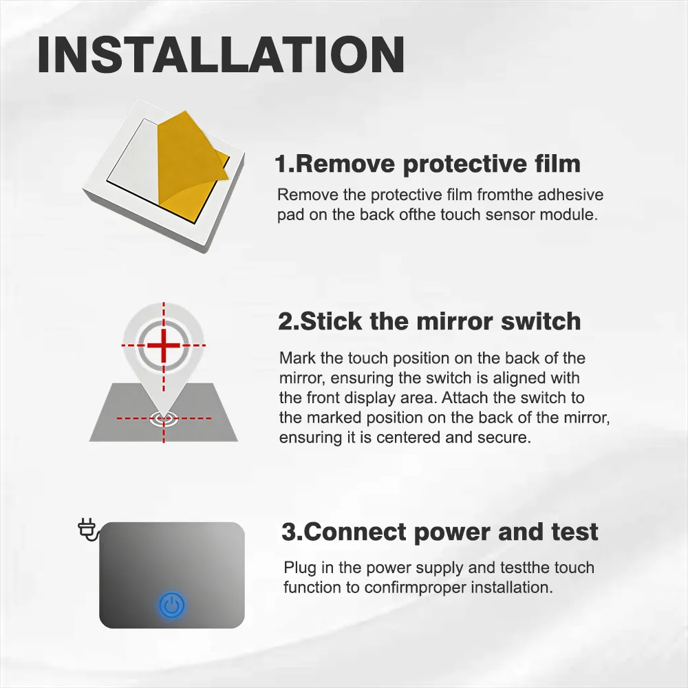 TD100D 3-Colour Mirror Touch Dimmer, 12/24V 5A 60W - photo 2
