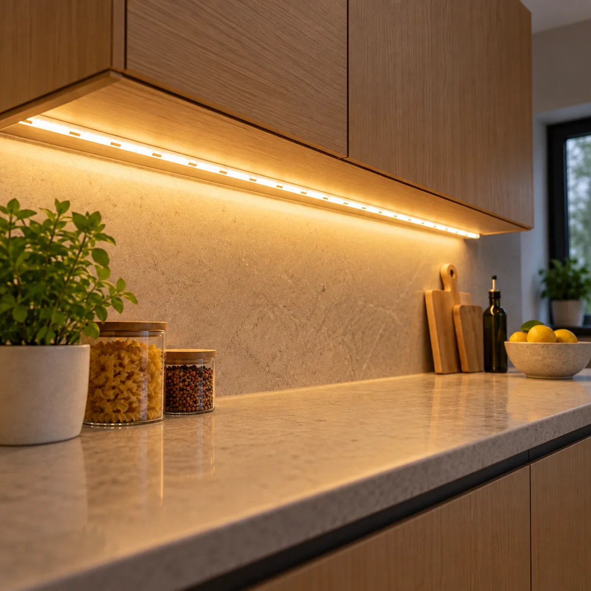 Linear COB LED Strip, 12V / 24V, 8 mm, Self-Adhesive - in use (illustration)