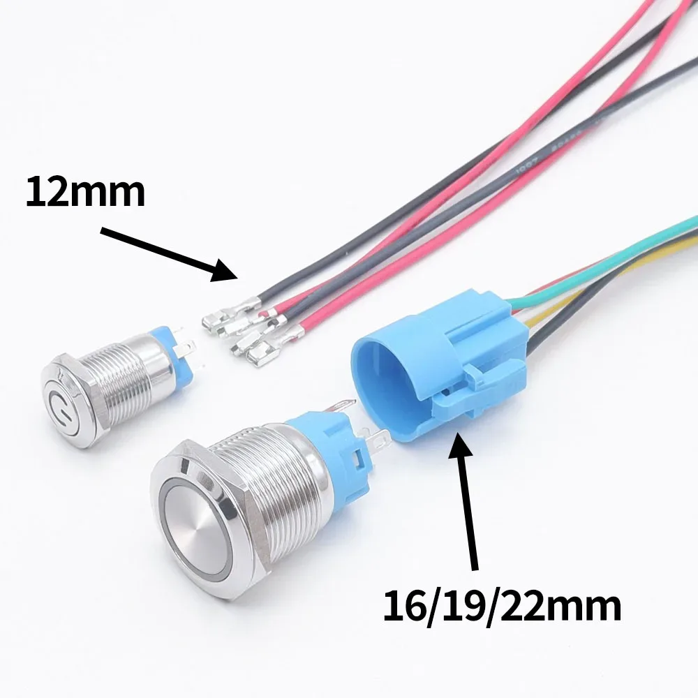 SZR-01 Metal Push Button Switch, 12-22 mm, IP67, 3A